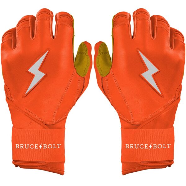Bruce Bolt Original Series Long Cuff Orange Batting Gloves