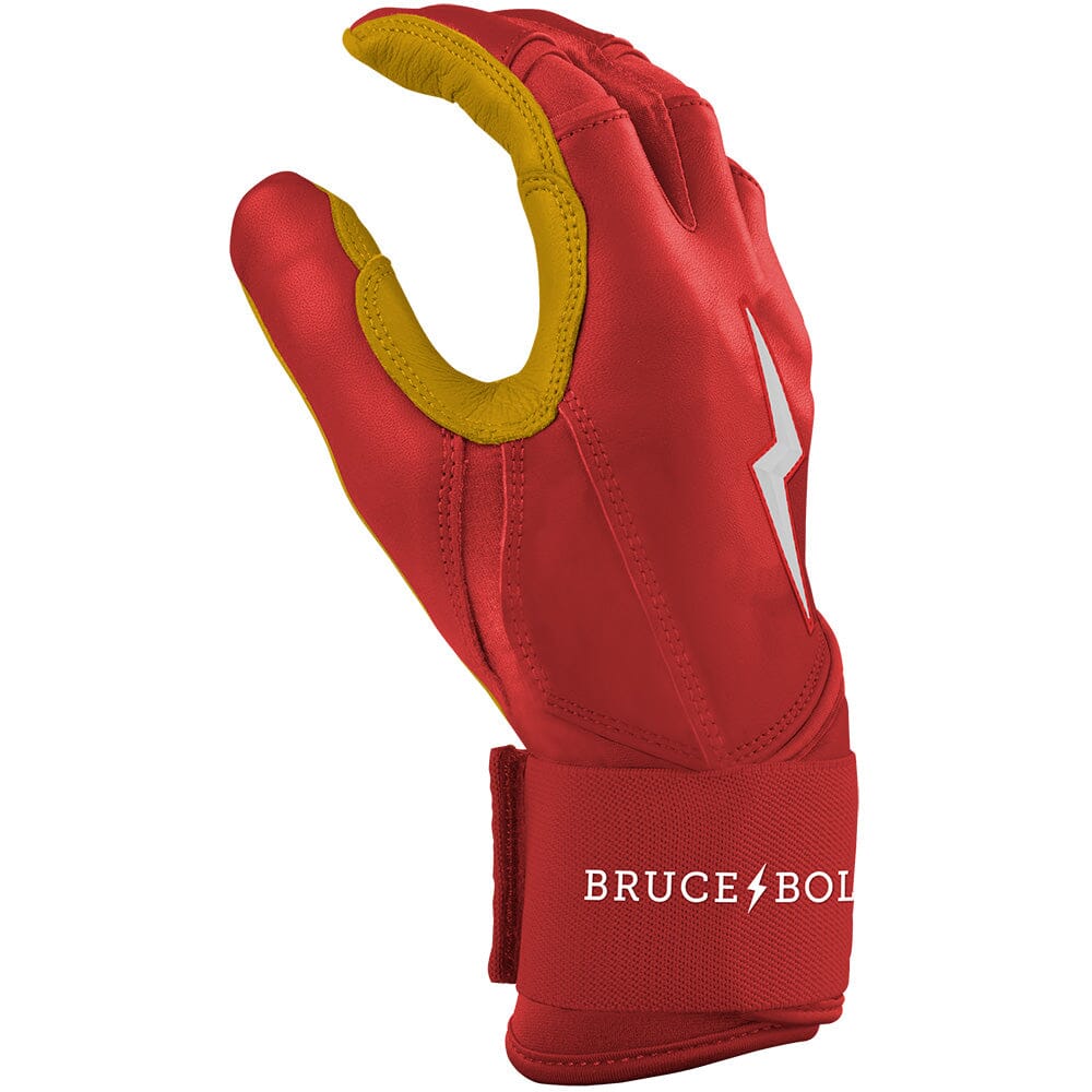 Bruce Bolt Original Series Long Cuff Red Batting Gloves - Image 3