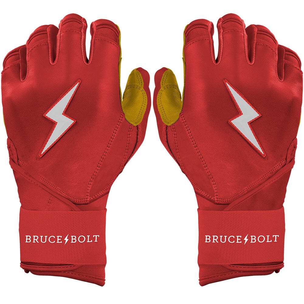 Bruce Bolt Original Series Long Cuff Red Batting Gloves - Image 1