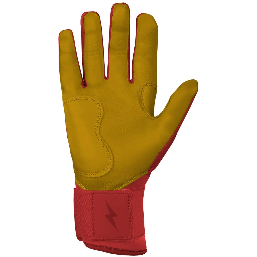 Bruce Bolt Original Series Long Cuff Red Batting Gloves - Image 2