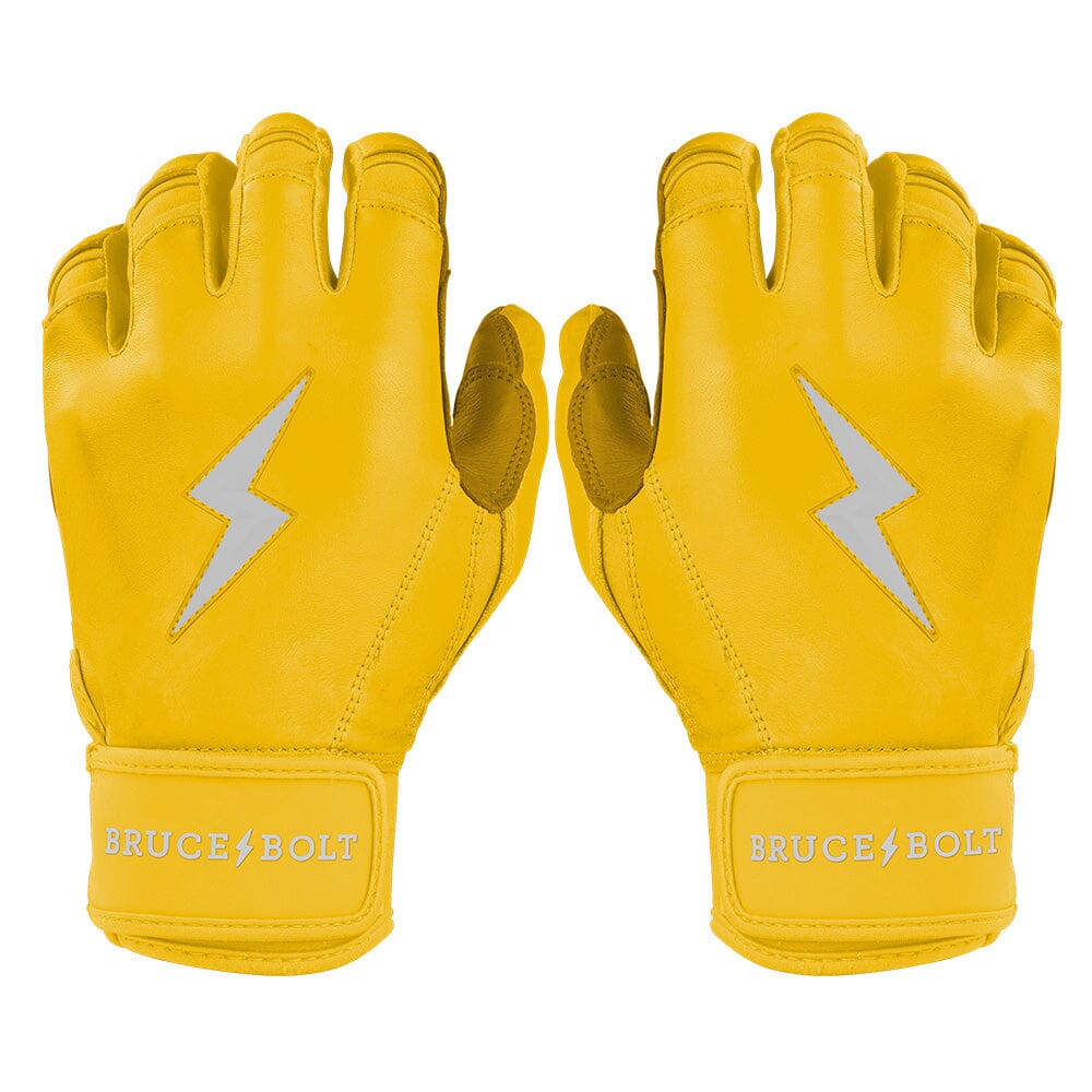 Bruce Bolt Original Series Short Cuff Yellow Batting Gloves - Image 1