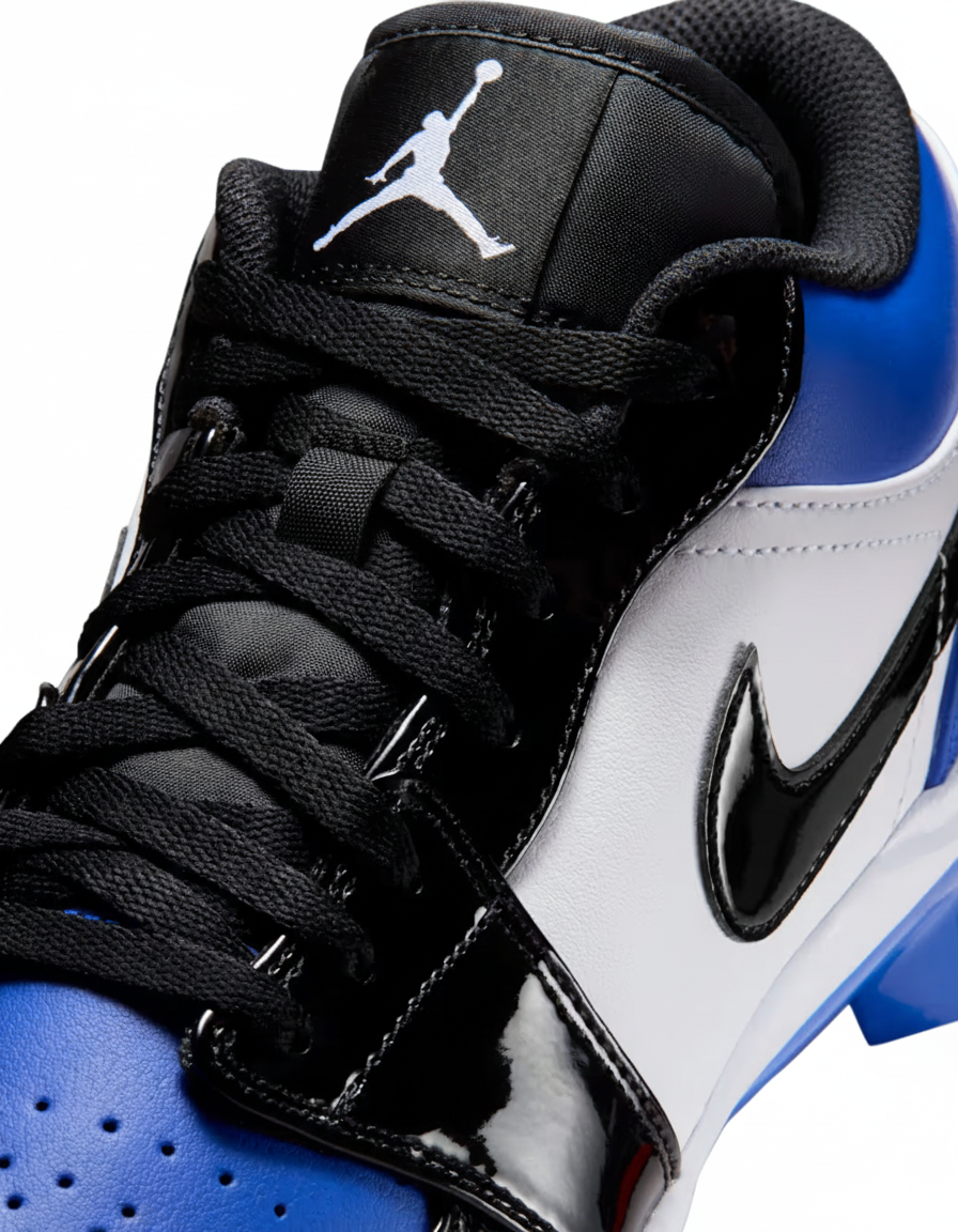 Jordan 1 Retro MCS Low Men’s Baseball Cleats Blue/Black/White - Image 4