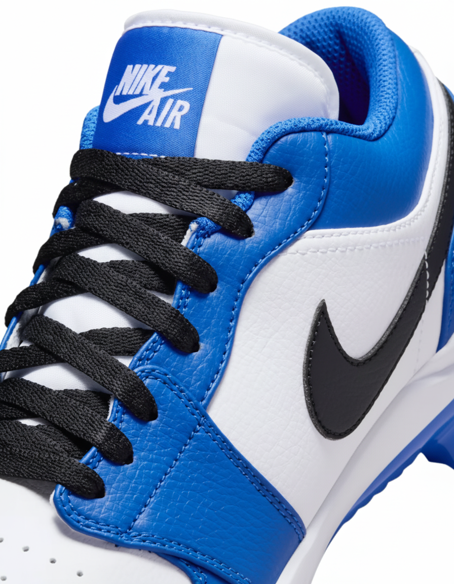Jordan 1 Retro MCS Low Men’s Baseball Cleats Blue/White/Black - Image 4