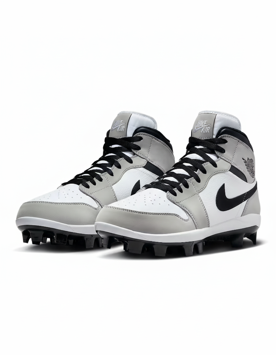 Jordan 1 Retro MCS Men's Baseball Cleats Light Smoke Grey/White/Black
