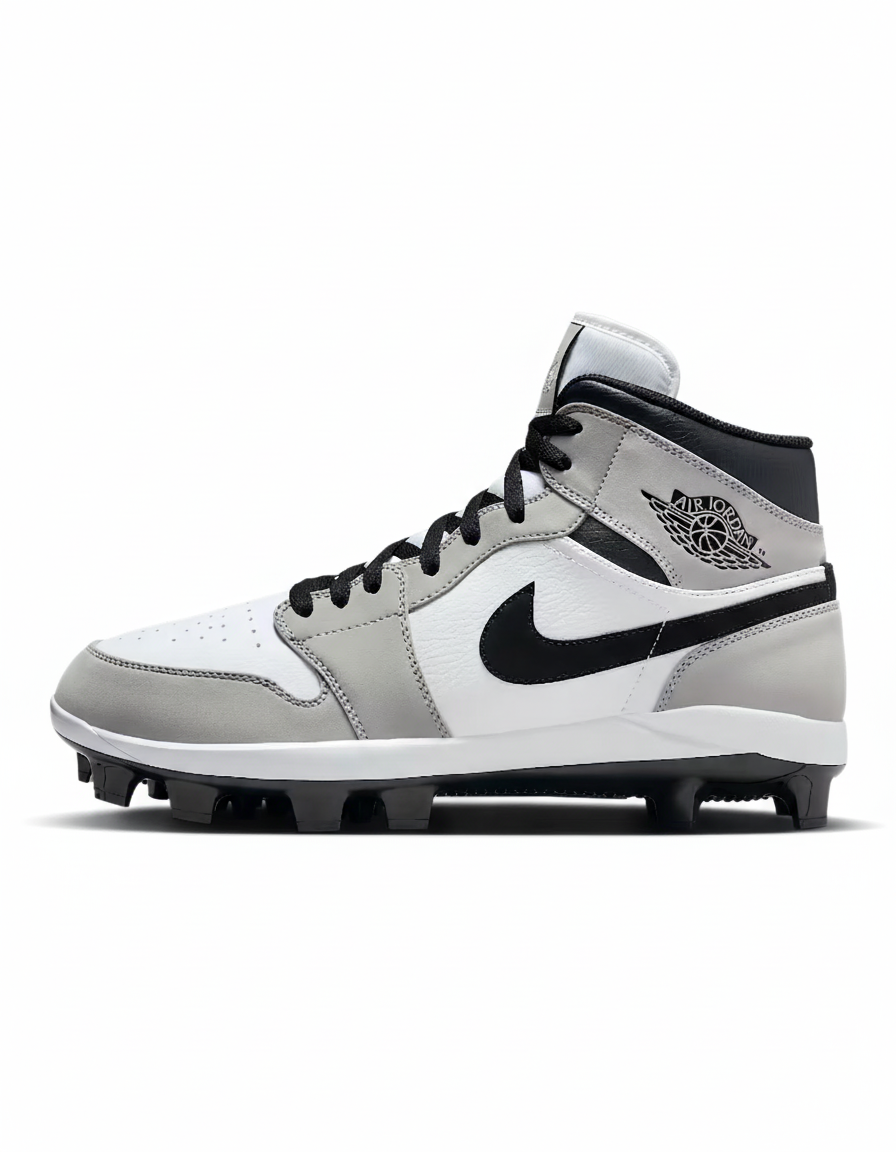Jordan 1 Retro MCS Men's Baseball Cleats Light Smoke Grey/White/Black