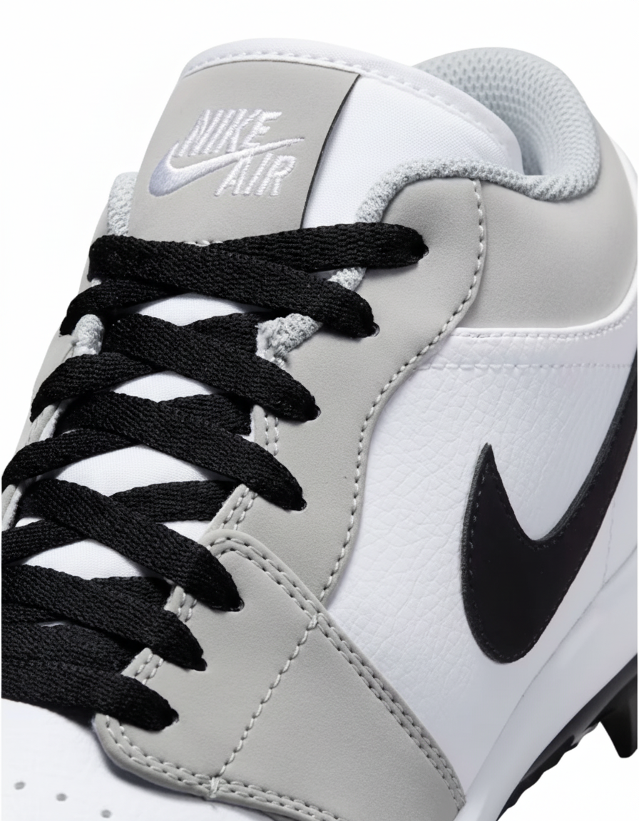 Jordan 1 Retro MCS Low Men’s Baseball Cleats Light Smoke Grey/White/Black - Image 4
