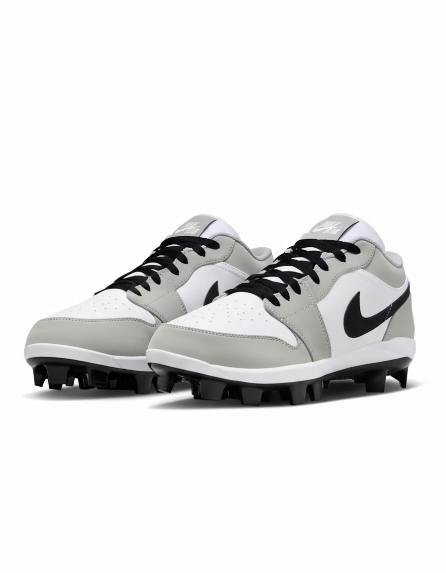 Jordan 1 Retro MCS Low Men’s Baseball Cleats Light Smoke Grey/White/Black