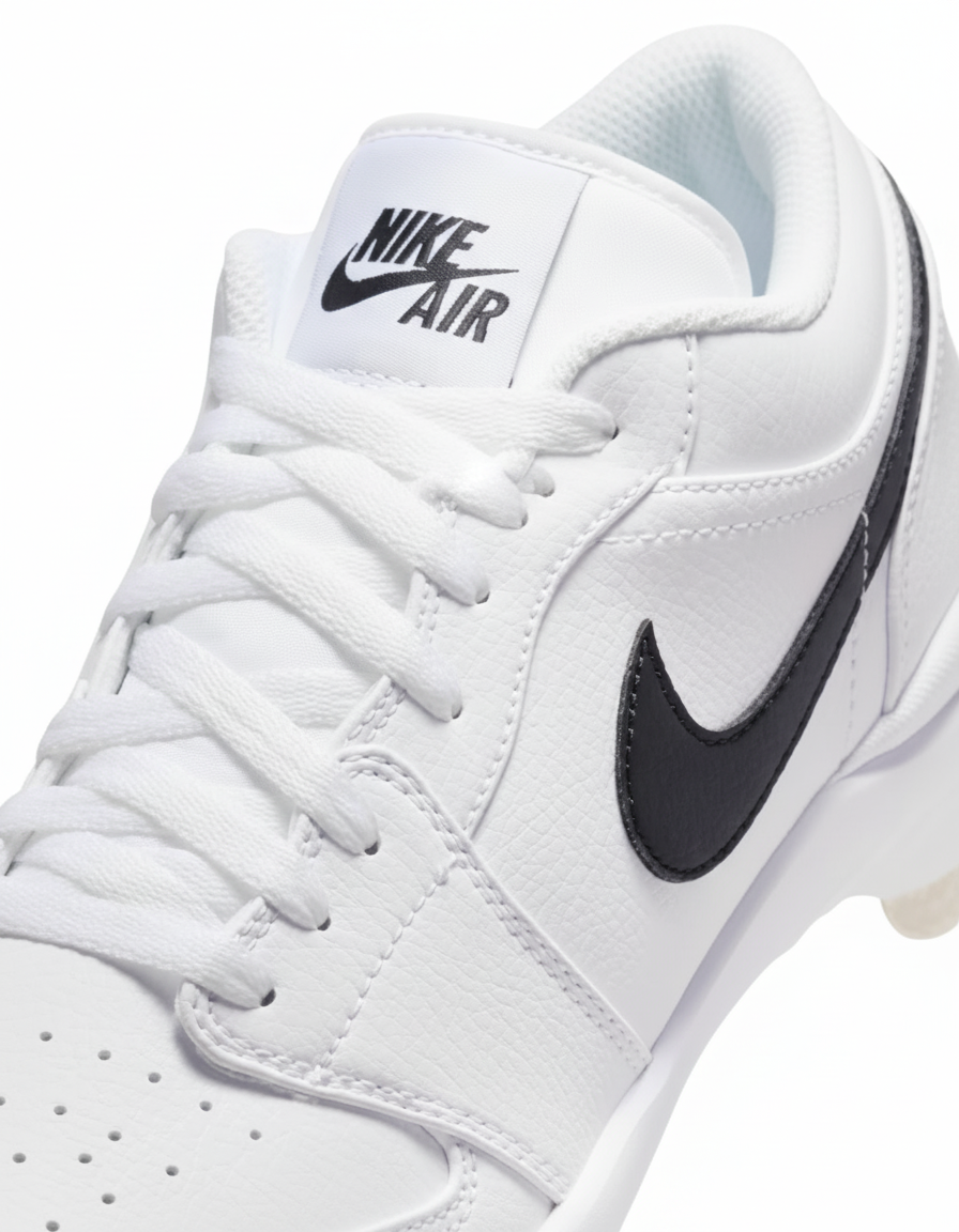 Jordan 1 Retro Metal Low Men’s Baseball Cleats White/Black - Image 4