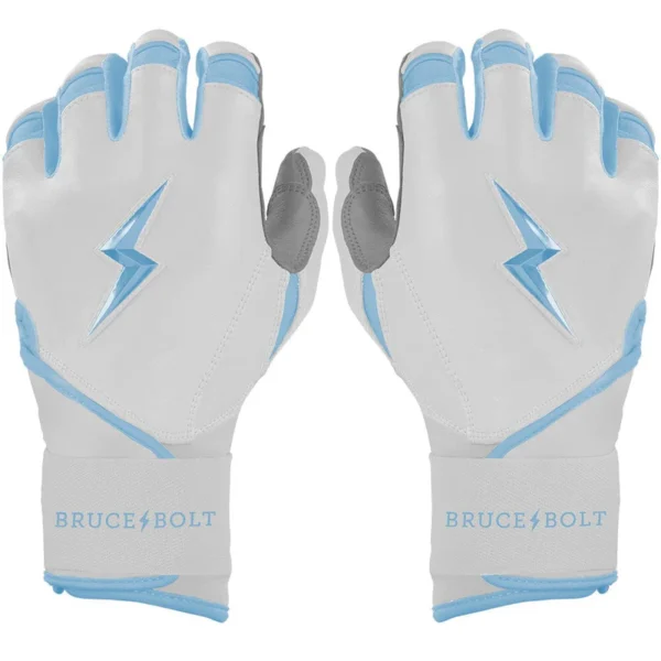Bruce Bolt Chrome Series Long Cuff Baby Blue Batting Gloves