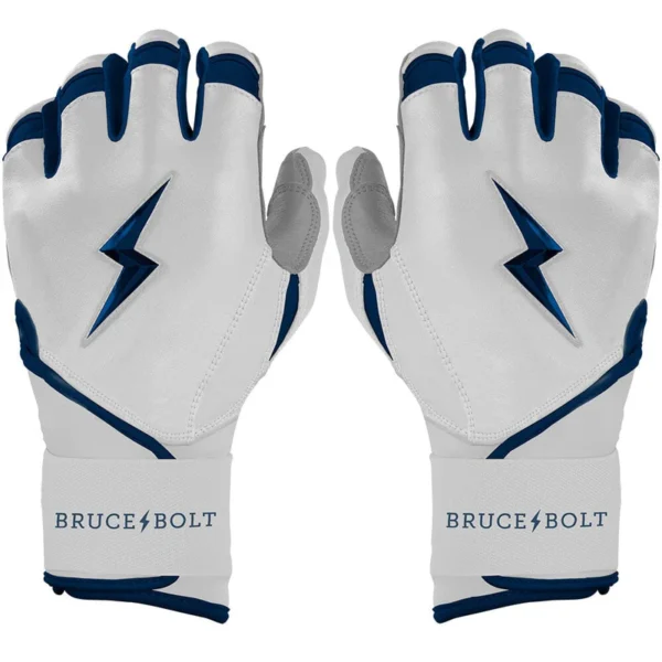 Bruce Bolt Chrome Series Long Cuff Navy Batting Gloves