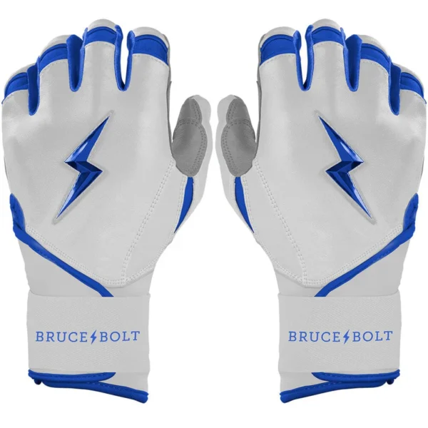 Bruce Bolt Chrome Series Long Cuff Royal Blue Batting Gloves