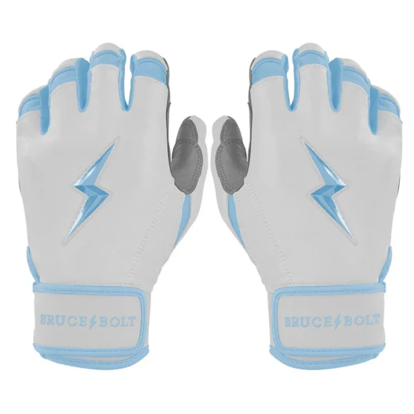 Bruce Bolt Chrome Series Short Cuff Baby Blue Batting Gloves