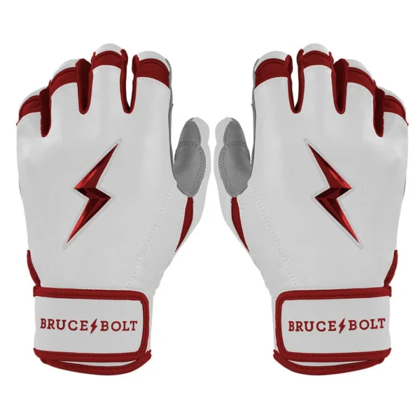 Bruce Bolt Chrome Series Short Cuff Maroon Batting Gloves