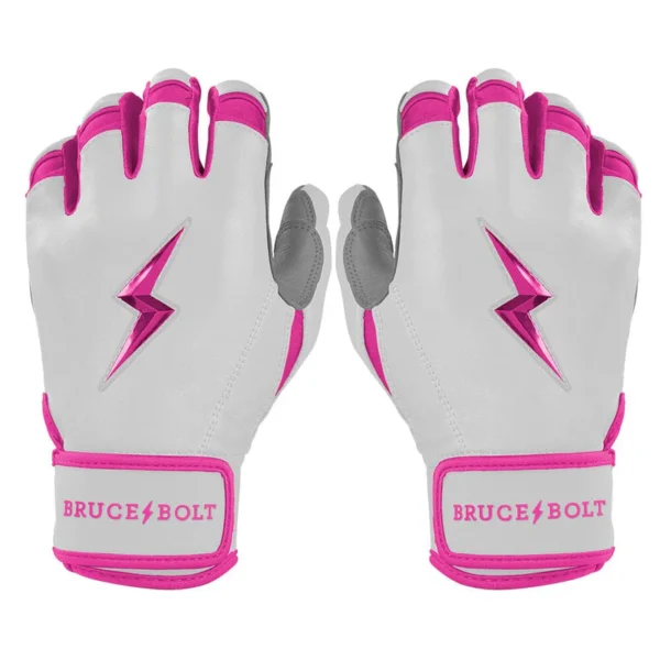 Bruce Bolt Chrome Series Short Cuff Pink Batting Gloves