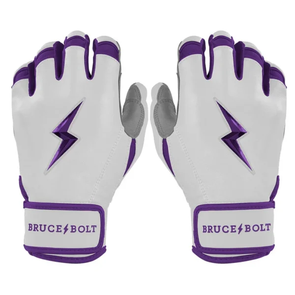 Bruce Bolt Chrome Series Short Cuff Purple Batting Gloves