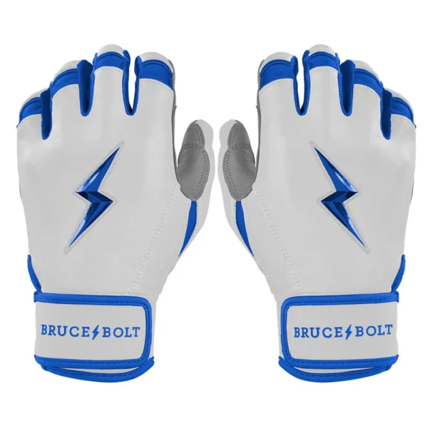 Bruce Bolt Chrome Series Short Cuff Royal Blue Batting Gloves